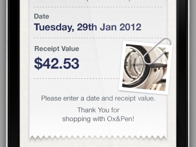 Receipt Screen app application bill ios iphone mobile receipt ui