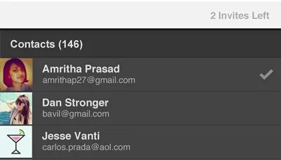 Someone get me an invite! contacts friends invites mobile selection ui ux
