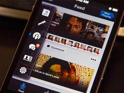Music App - Menu app iphone music note profile ui