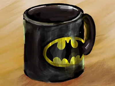 Procreate app batman black brush painting procreate yellow