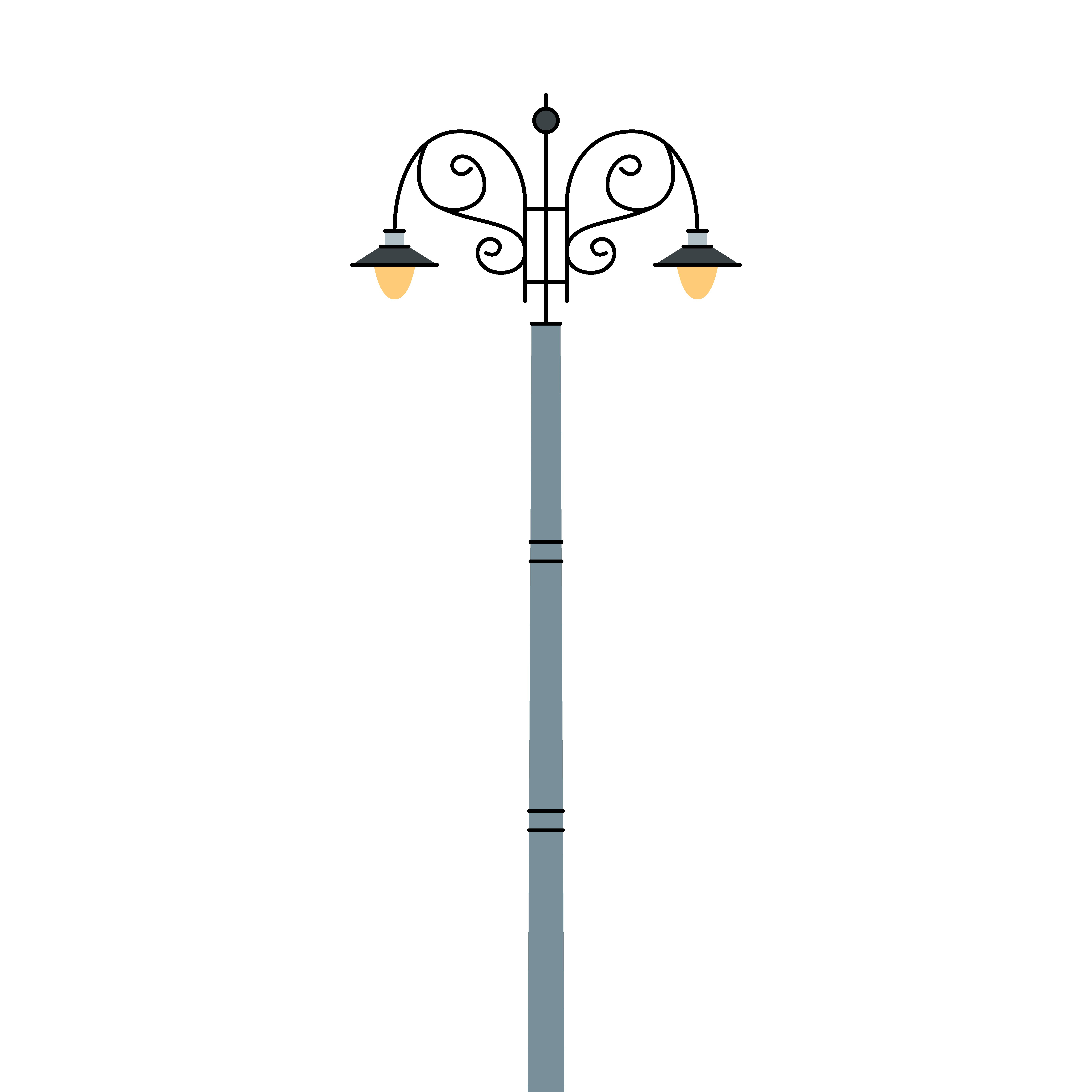 Street Light Icon Flat Design digital art flat design graphic design icon street lamp street light vector art