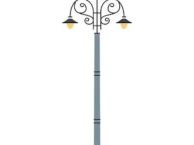 Street Light Icon Flat Design digital art flat design graphic design icon street lamp street light vector art