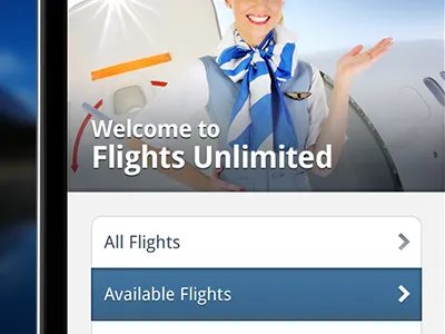 Flight Tracker, Welcome airline airplane chevron flights list selected ticket