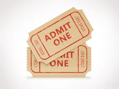 Movie Ticket admit one cinema free freebies icon icons illustration kit movie movie theater pack paper photoshop pixel psd set shapes ticket tkt