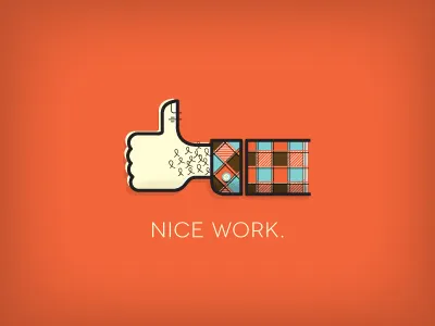 Thumbs Up illustration like plaid thumb