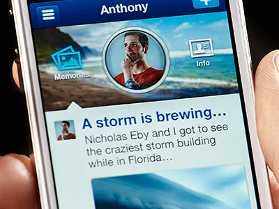 Profile avatar circle feed iphone mobile person profile tab timeline ui user profile
