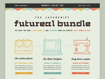 JS campaign illustration javascript retro future vintage