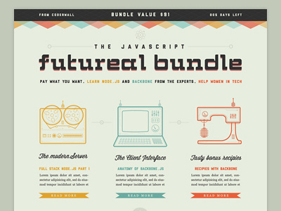 JS campaign illustration javascript retro future vintage