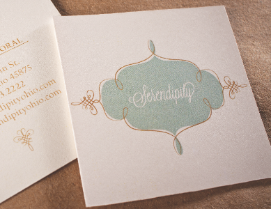 Serendipity business card floral gift home logo ornate photography serendipity square whimsical