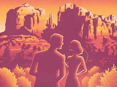 Save the Date arizona design illustration invite lost type poster rinker save the date sedona travel typography vector vintage wedding