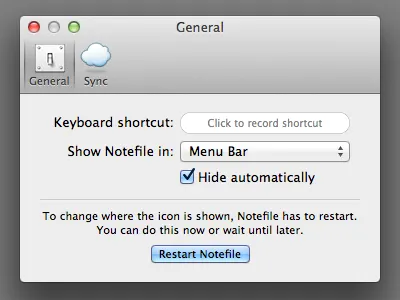 General Preferences mac notefile preferences