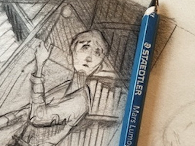 Composing drawing graphic novel graphite illustration process