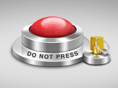 Don't Press It brushed button gold key keychain metal photoshop silver