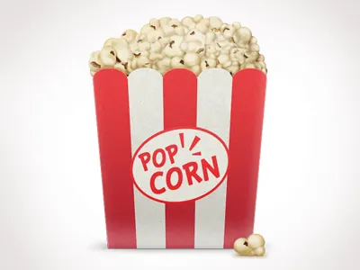Popcorn box bucket cinema corn free freebies icon icons illustration kit movie movie theater pack photoshop pixel popcorn popcorn box set shapes