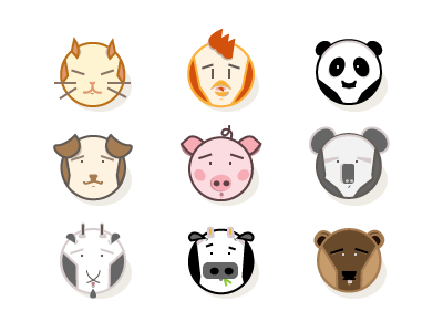 Animals animal circle head icon