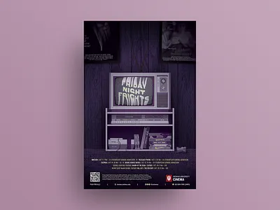 Fall 2022 Friday Night Frights film series poster design film poster graphic design illustration illustrator poster poster art poster design