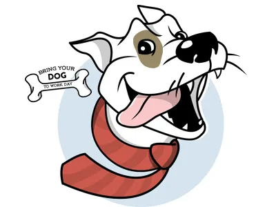 Holidays of June: Day 022 bone cartoon dog dustin addair holidays of june pitbull tie tung work