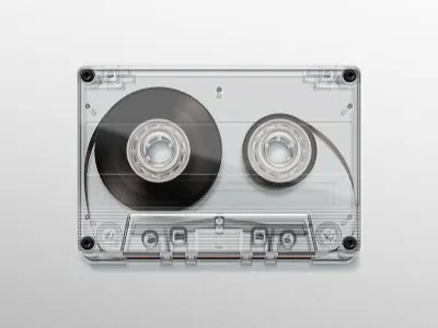 Cassette cassette illustration music plastic reel retro tape transparent