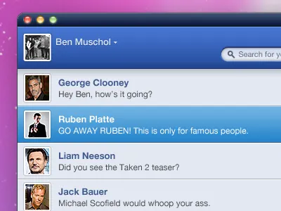 Facebook Messenger app application chat chat room clooney facebook messenger ui