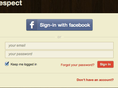 Tumbz New Login button connect facebook form login ui