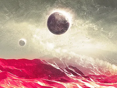 Pink Planet 3d cinema 4d landscape mountain pink planet polygons render space