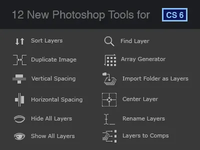 12 New Photoshop Tools for CS6 12 dmonzon free freebie panel photoshop tools