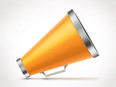 Megaphone icon bullhorn cinema free freebies icon icons illustration kit megaphone metal movie orange pack photoshop pixel set shapes