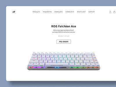 Daily UI :: 075 - Pre-Order app branding daily ui daily ui 075 daily ui 75 dailyui dailyui 075 dailyui 75 dailyui075 dailyui75 design gaming keyboard mechanical keyboard minimal pre order preorder rog ui ux web