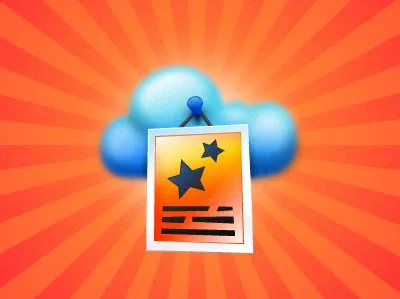 Nube cloud fireworks hang illustration poster publish