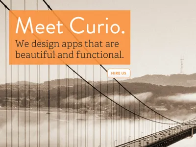 Curio splash page rebound agency curio design design agency mint orange portfolio rebound san francisco sf splash ux web design web site website