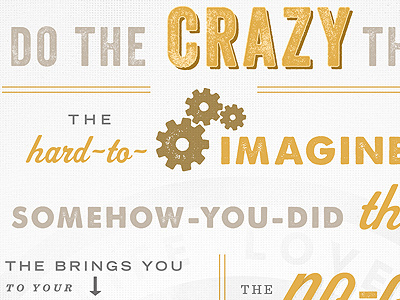 The Crazy Thing brown crazy thing gold gray manifesto mantra print statement tan texture thing of wonder typographic typographic poster typography yellow
