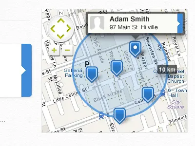 Map based search results coaches map markers poi search results speakers