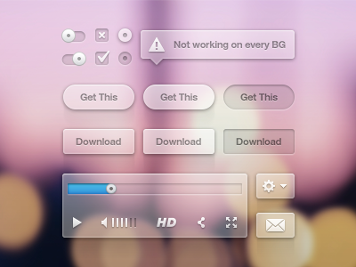 Transparant UI Kit Freebie freebie icon icons inspiration player psd ui ui kit vector video web webdesign website