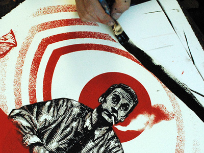 Painting 1960 advertising fan art mad men scratchboard zeb love