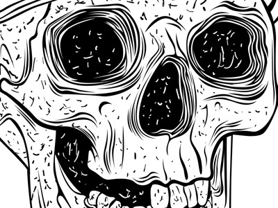 Skull 3 guns illustration skull