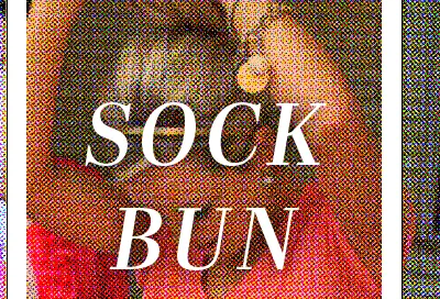 Sock bun (conference room fun) gold halftone pink pinterest sock bun