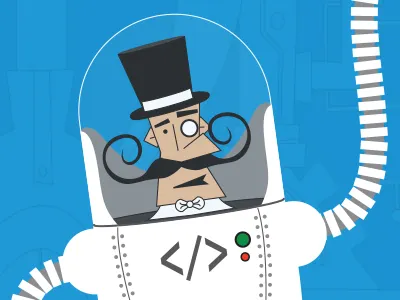 Robotic Gentleman Debut cartoon classy gentleman illustration mech robot robotic vector