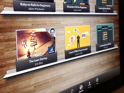 My Courses, In Depth app catalog ipad leather shelf stitch thumbnail udemy wood