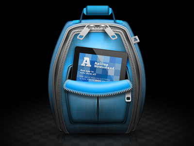 Backpack backpack blue icon illustration ipad zipper