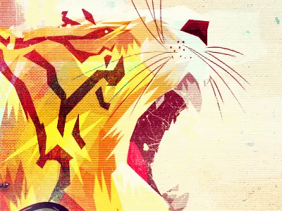 Seetiyan / DJ cover cover digital dj halftone music painting portrait tiger