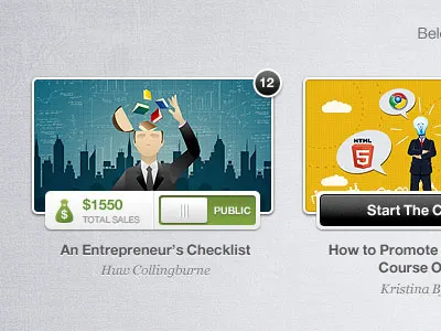 My Courses, Web Version - Udemy V3 catalog css button fluid layout gallery notification notifications on off switch state switch thumbnail thumbnails ui web app zero