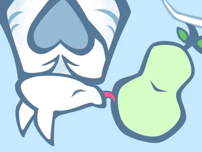 Bat Love bat fruit heart illustration pear tongue vector