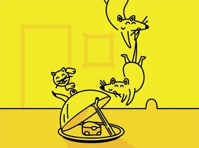 Mouse cat chise mice mouse trap yellow