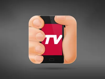 Tevee iOS Icon app device hand icon ios ipad iphone mac mobile phone photoshop tevee tv ui