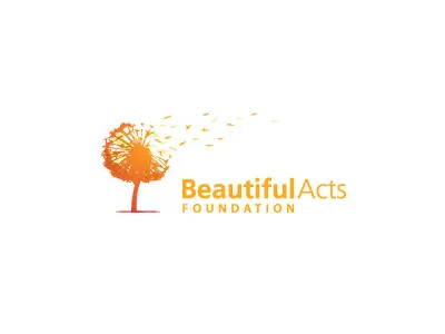Beautiful Acts Foundation beautiful blow brand dandelion foundation leaves logo tree wind