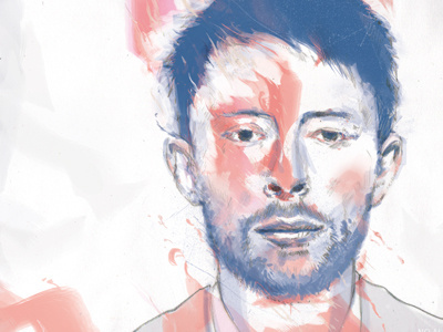 No Alarm No Surprises digital painting music pencil photoshop portrait radiohead thom yorke