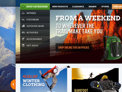 MHO Magento 2012 | Homepage magento outdoors
