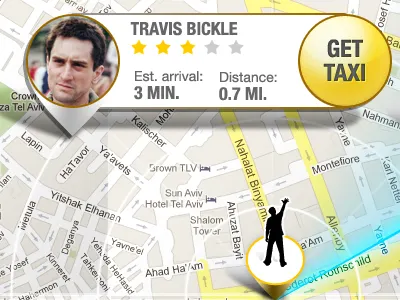 Want this taxi driver? :) counter iphone location map pin taxi ui