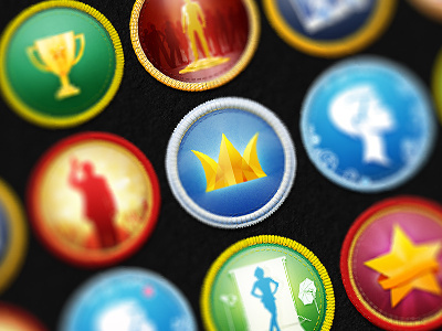 Badges badge cup fiber heart icon light man rate silhouette spotlight star
