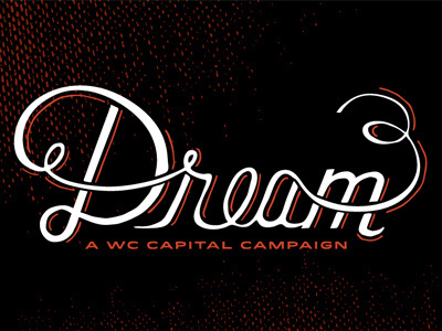 Dream lettering script white